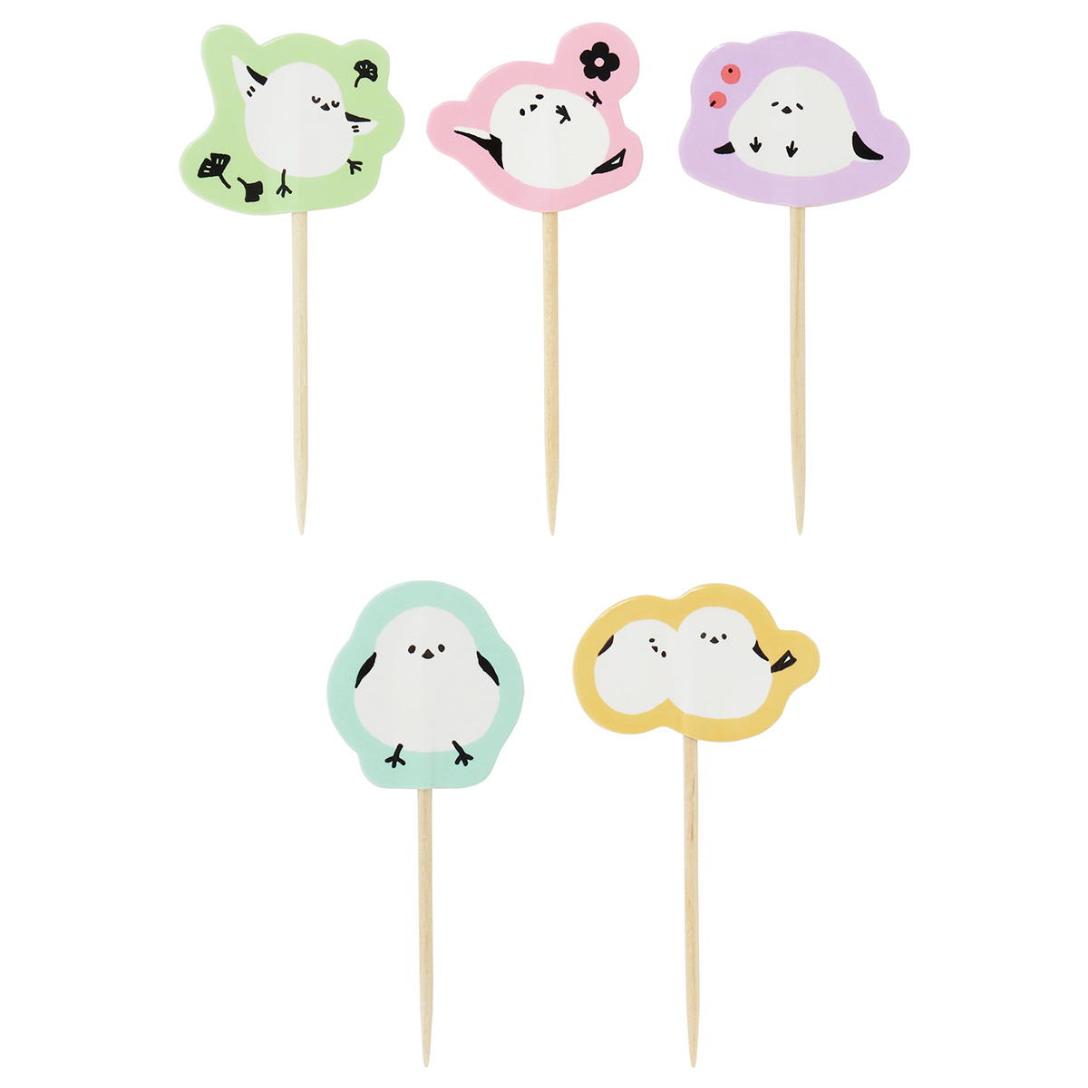 まとめ買い】ミニフラッグピック シマエナガ柄 10本0490/366095 | ワッツ