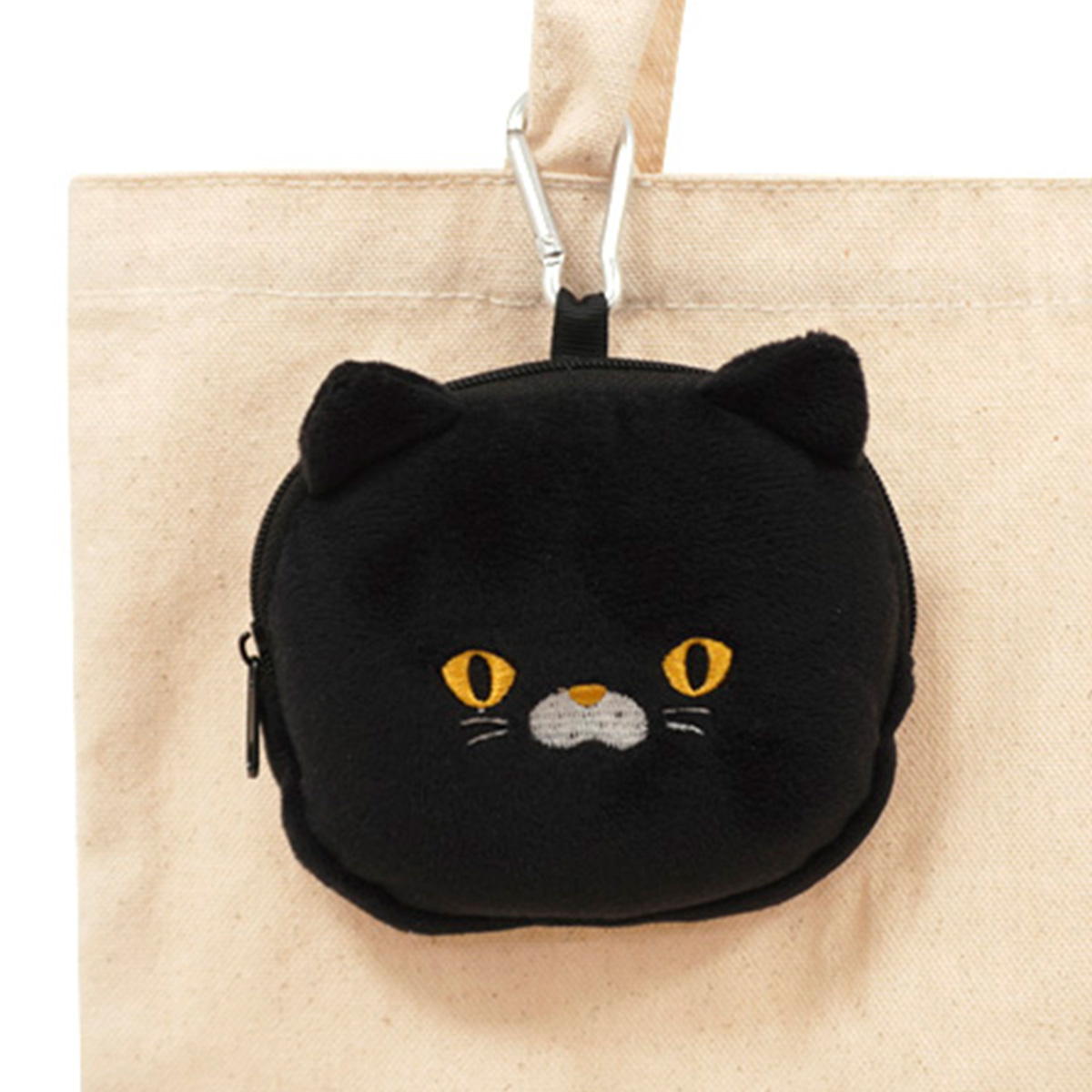 【まとめ買い】アニマルフェイスポーチ黒猫柄0936/366665