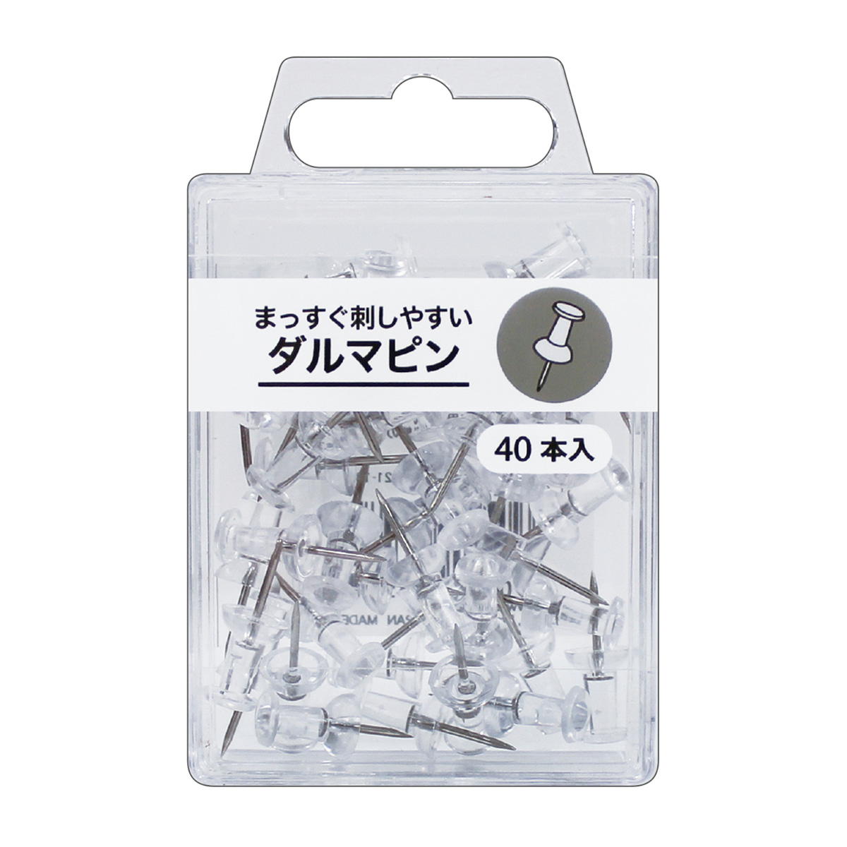 【まとめ買い】ダルマピン クリア 40本 0931/367083