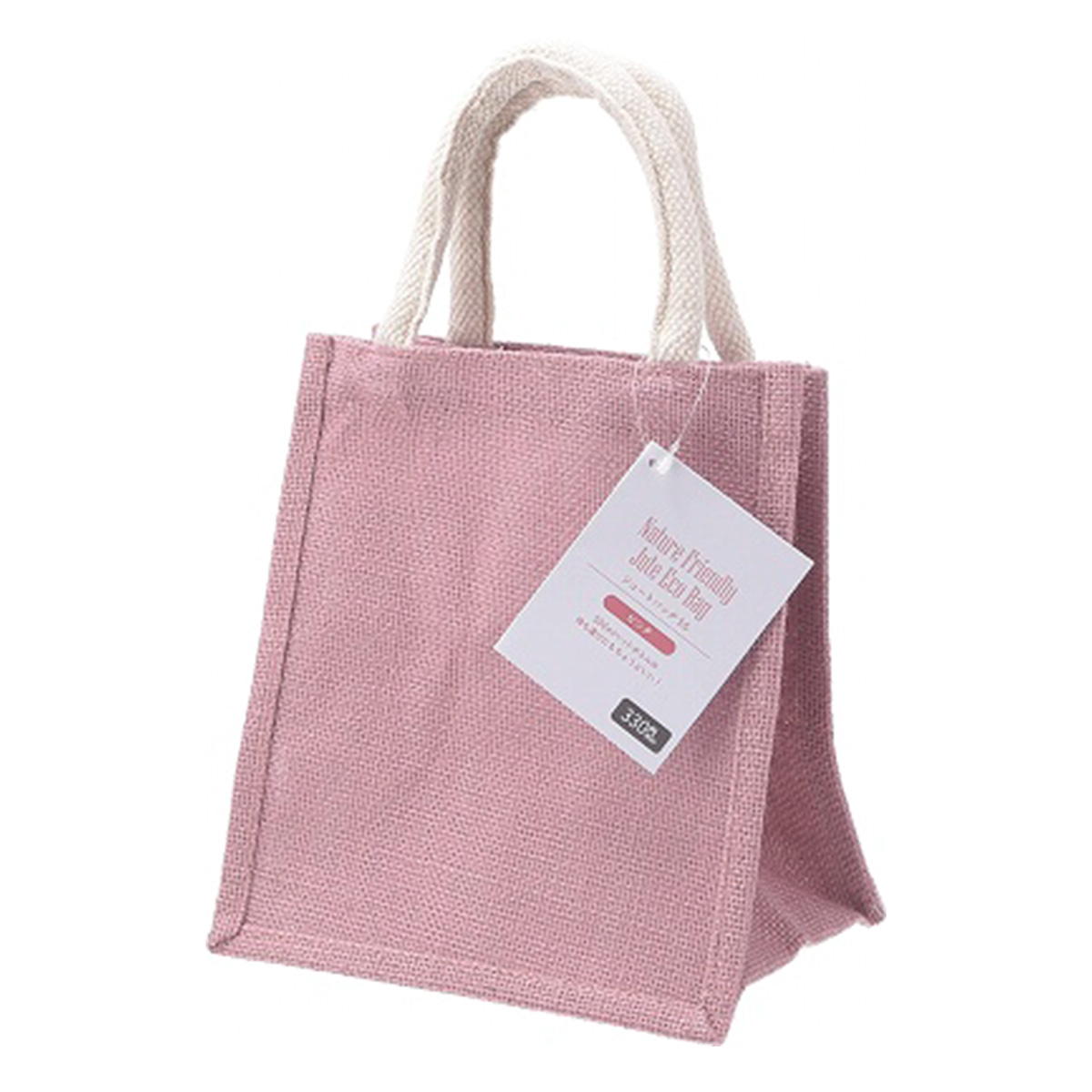 【まとめ買い】ジュートバッグ ピンク SS 1635/367107