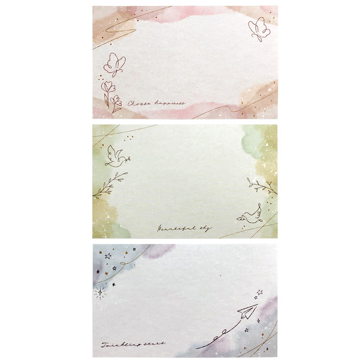 まとめ買い】ミニメッセージカード 30枚 線画水彩0936/367584 | ワッツ