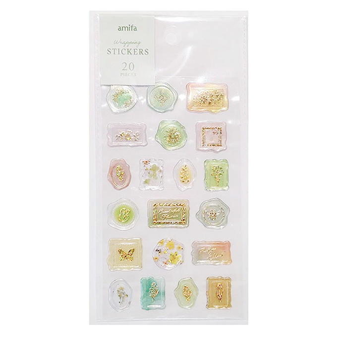 【まとめ買い】ラッピングシール シーリング 20片 クリアカラー 0356/367628