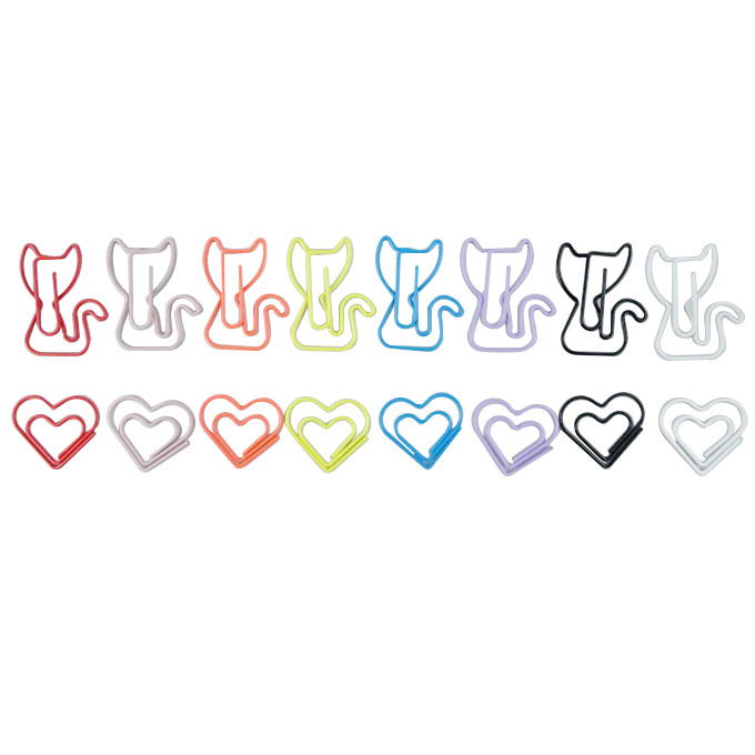 まとめ買い】カラフルクリップ8P ねこ・ハート 0603/370029 | ワッツ
