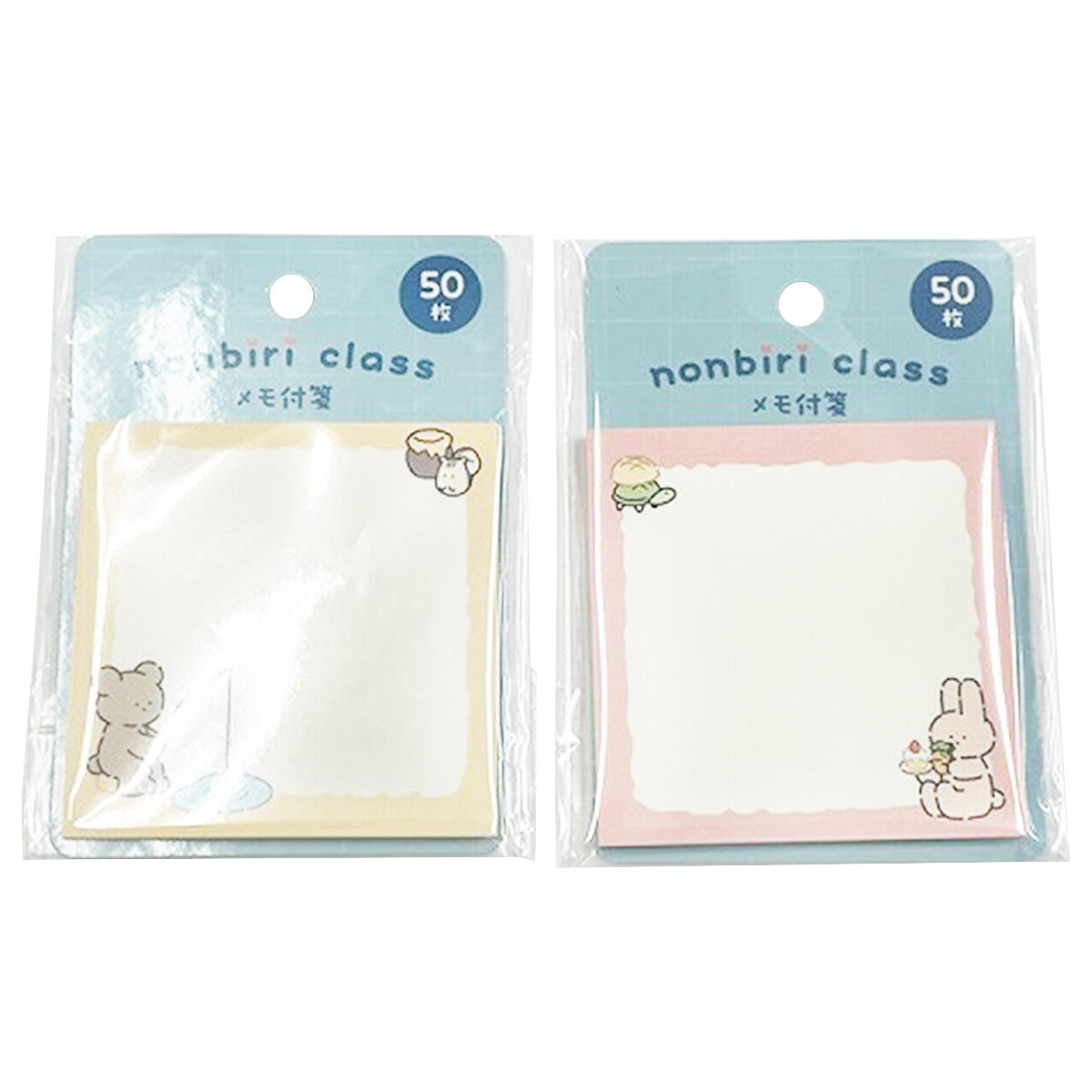 【まとめ買い】nonbiri class メモ付箋 うさぎ・くま 0459/370369