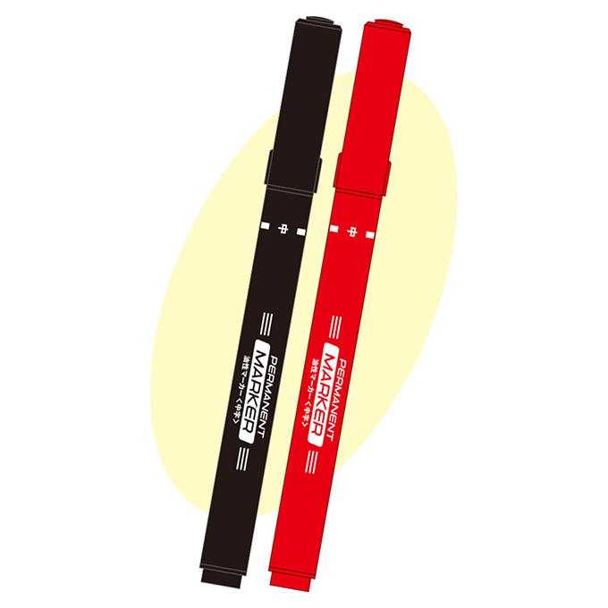 【まとめ買い】油性マーカー中字3P 黒赤 0931/370437