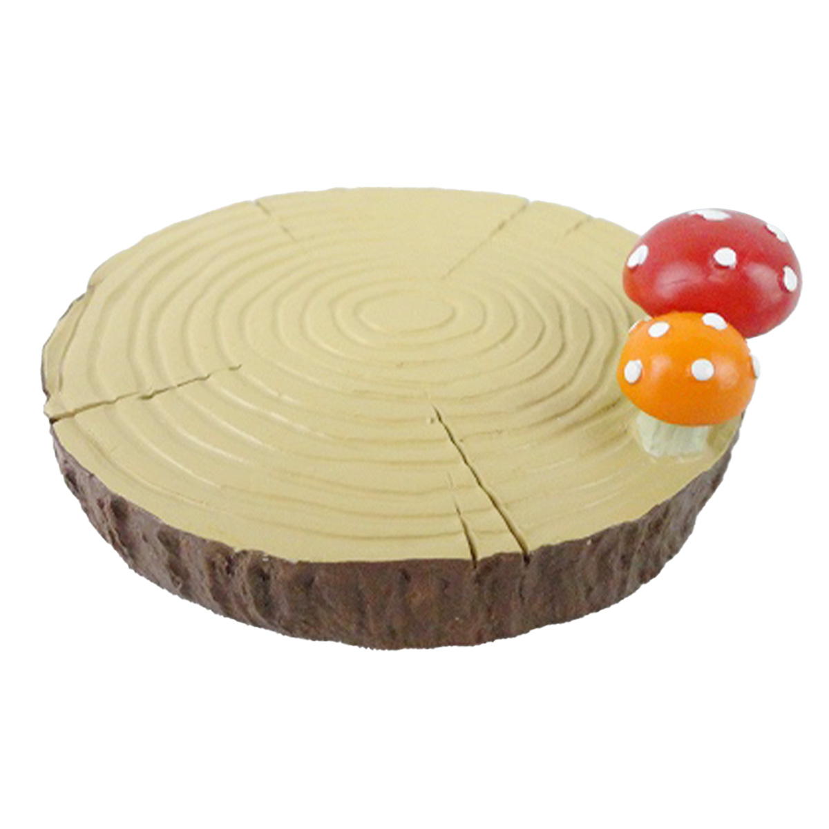 【まとめ買い】きのこ付き切り株台座オブジェ 0603/370497