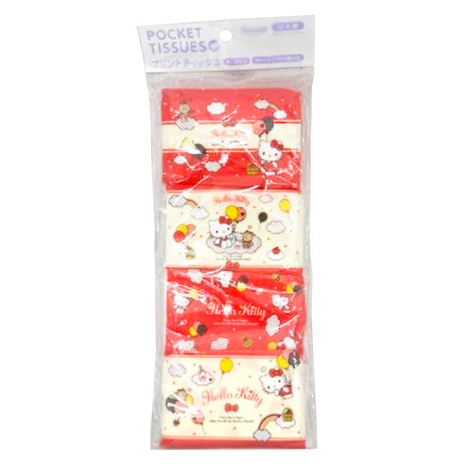 【まとめ買い】ミニポケットティッシュ4P ハローキティ 0808/370738