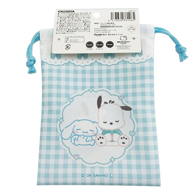 【まとめ買い】sanrio シナモンポチャッコミニ巾着ギンガムチェック 0459/370891
