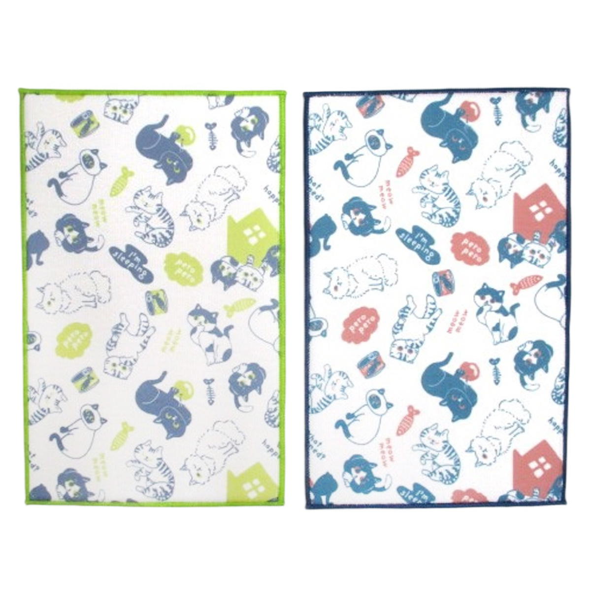【まとめ買い】水切りマット 2枚セット ねこ柄 0834/371286