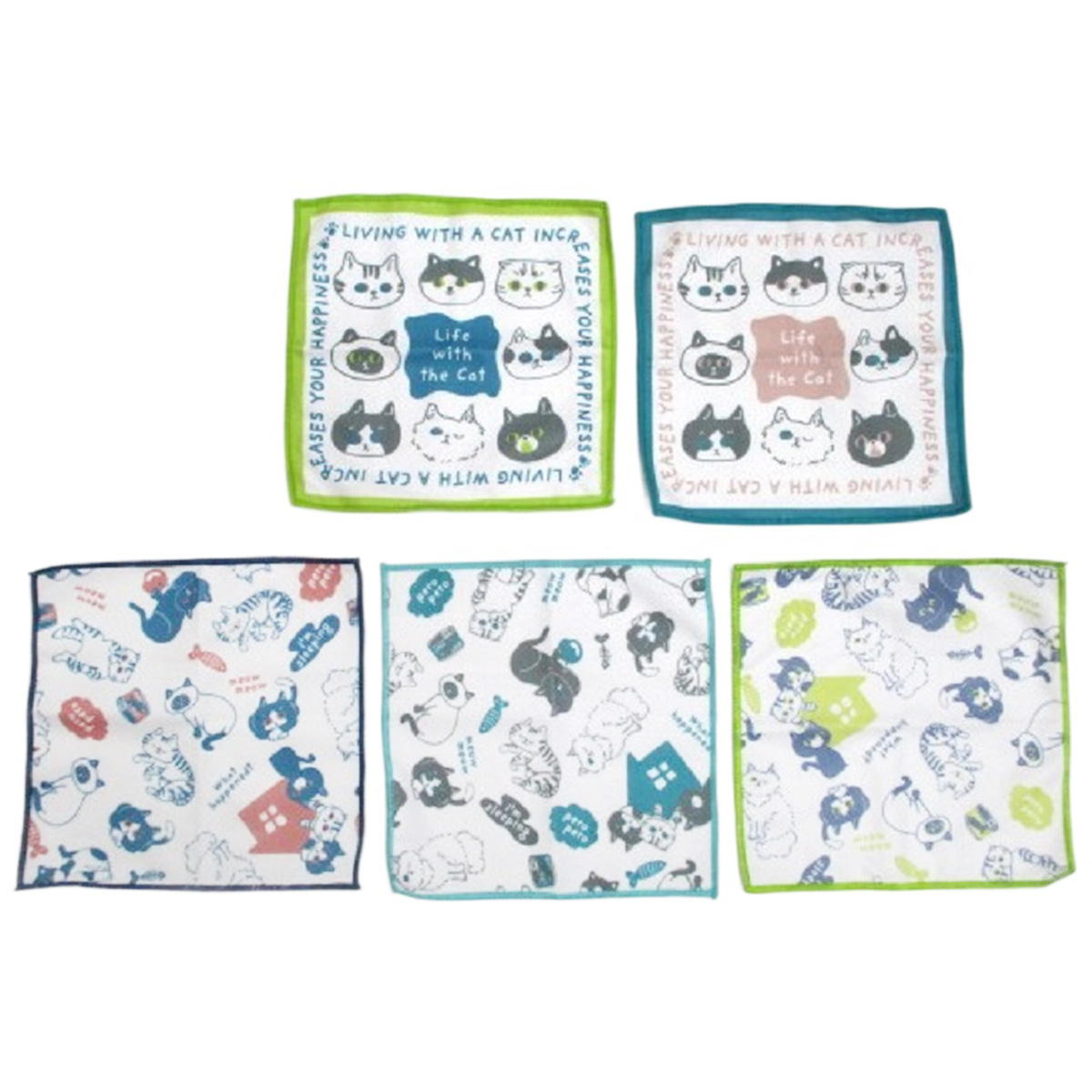 【まとめ買い】ふきん 5枚セット ねこ柄 0834/371291