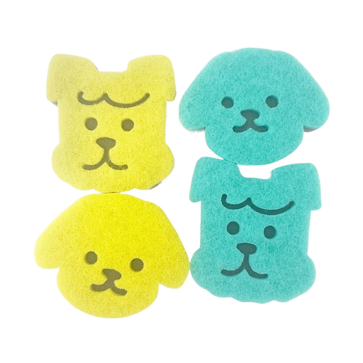 【まとめ買い】ダイカットスポンジ 4P いぬ柄 0834/371294