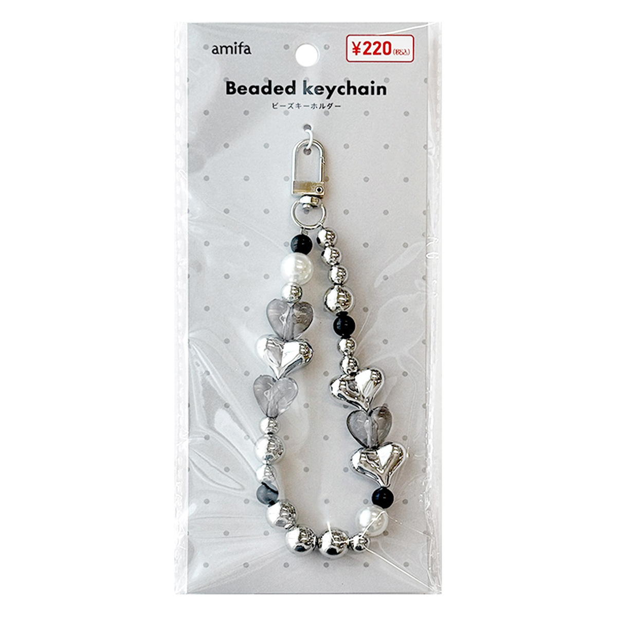 【まとめ買い】ビーズキーホルダー ハート 0356/371421