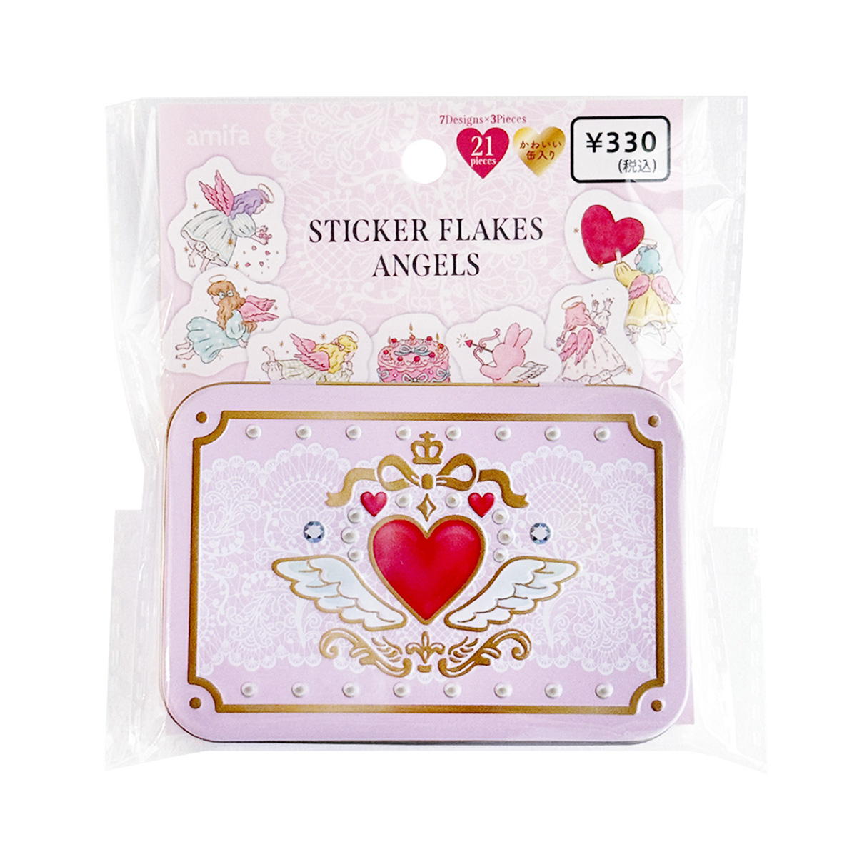 【まとめ買い】缶入りフレークシール 21P てんし 0356/371485