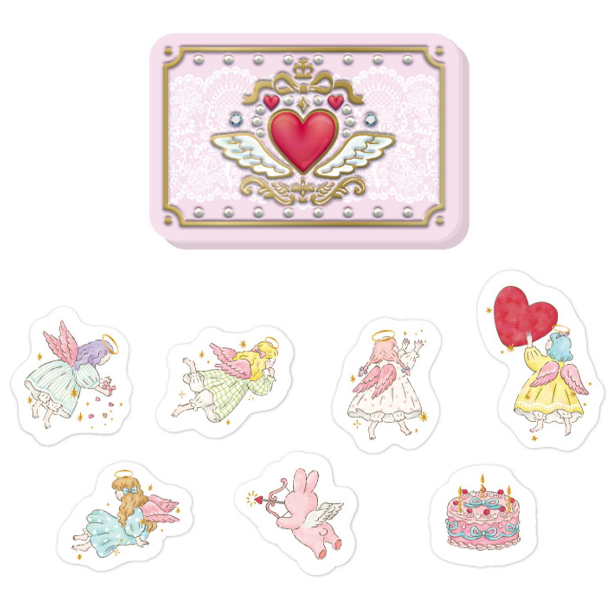 【まとめ買い】缶入りフレークシール 21P てんし 0356/371485