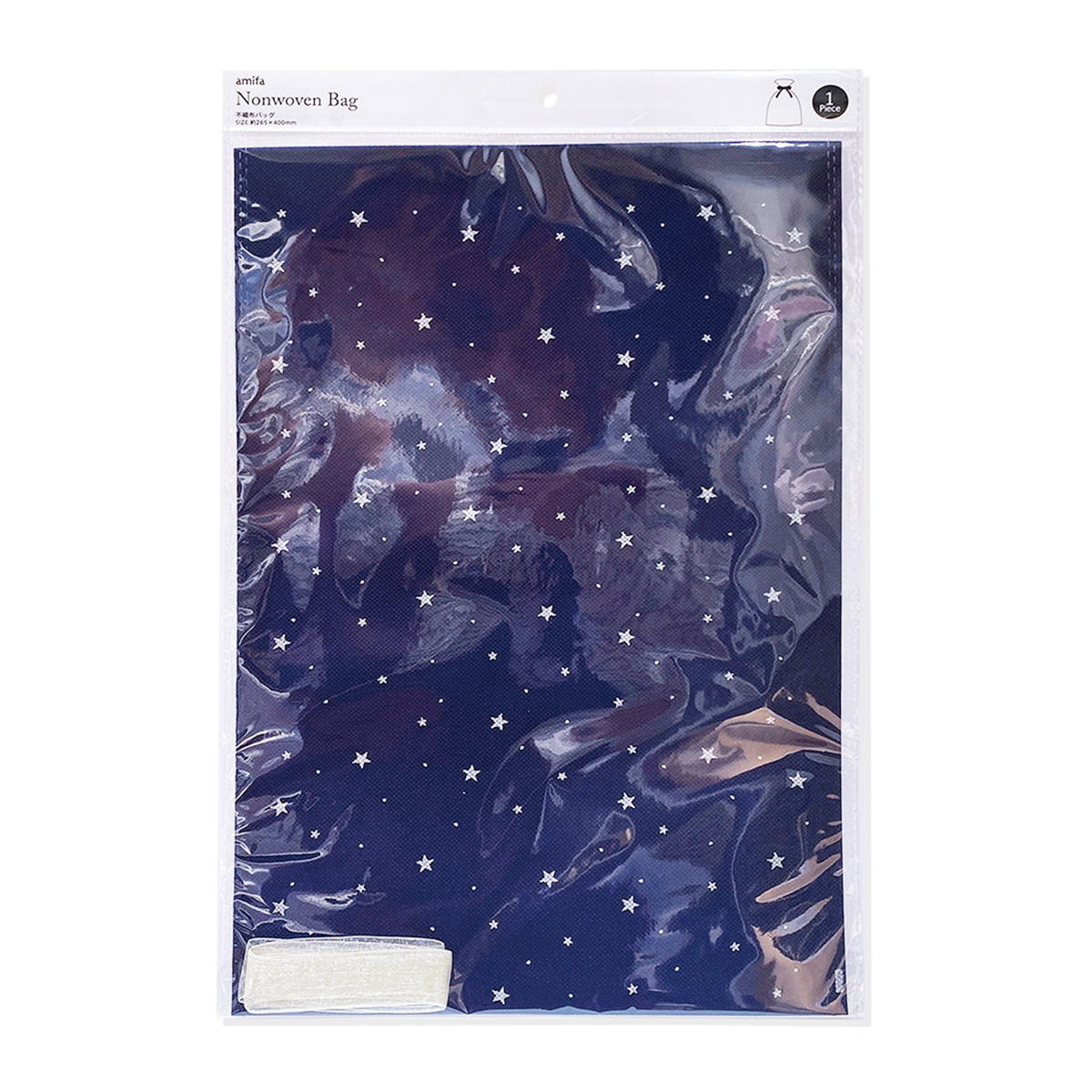 【まとめ買い】不織布バッグ L シャインスター リボン付 0356/371663