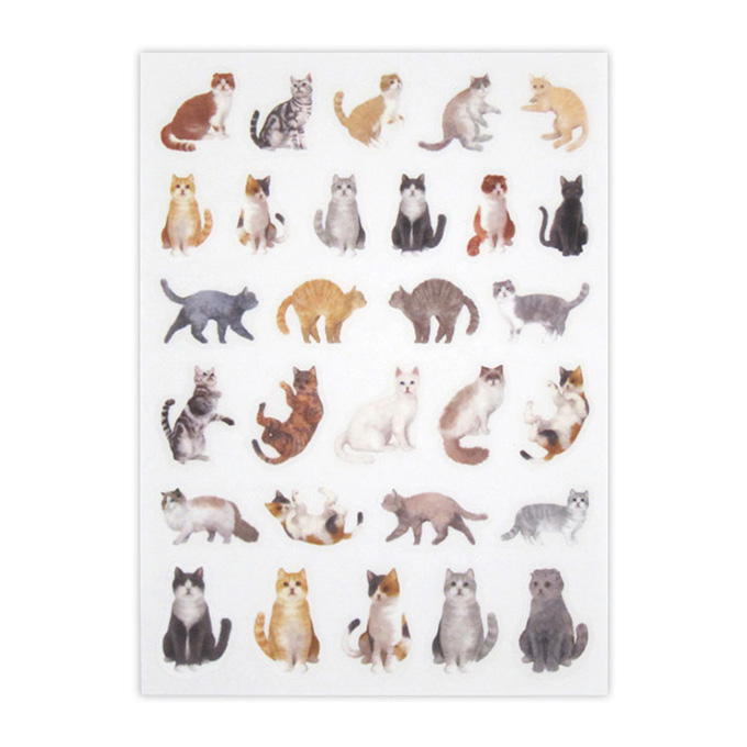 【まとめ買い】フィルムダイカットシール ねこ柄 58片 0915/371874