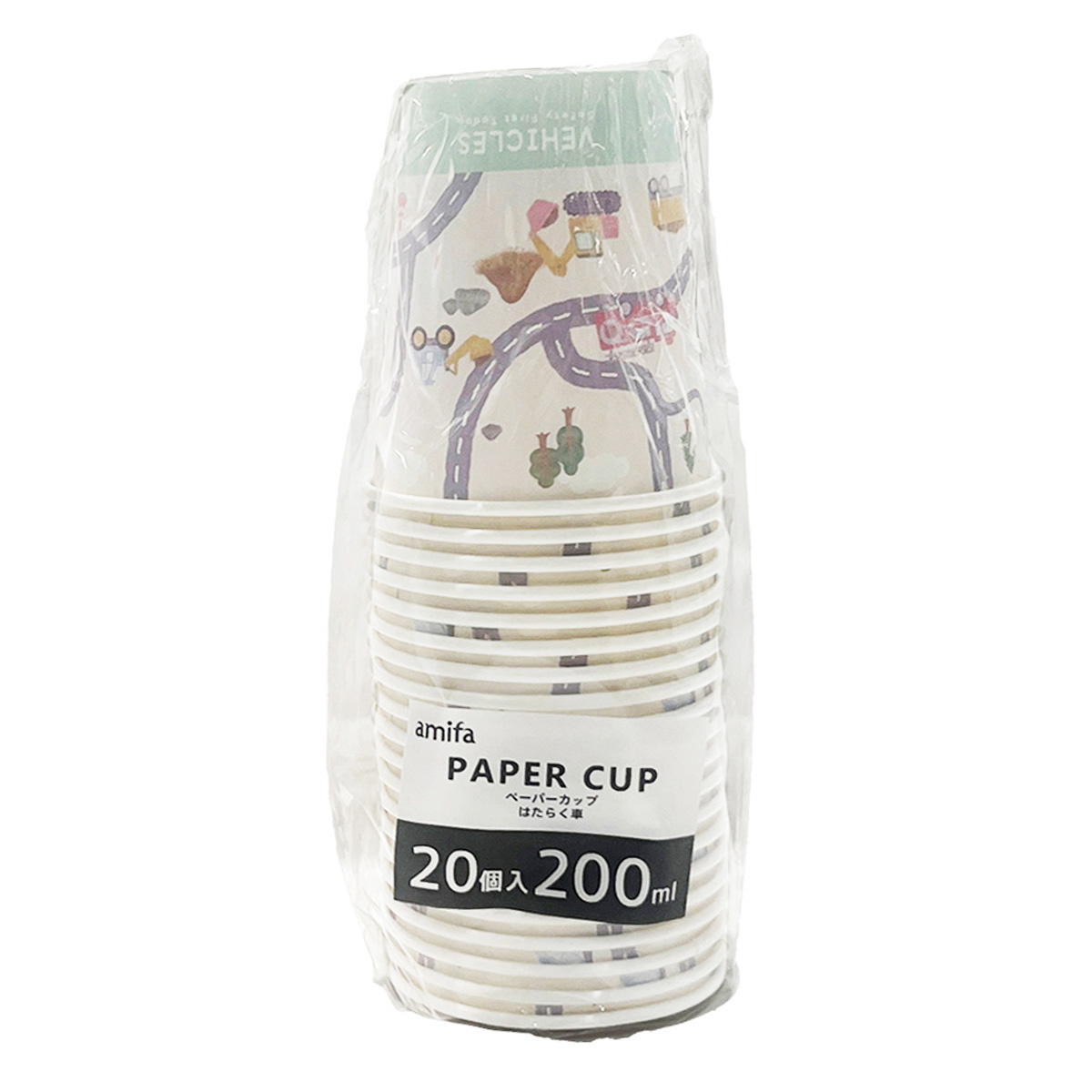 【まとめ買い】ペーパーカップ 200ml 20P はたらく車 0356/372088
