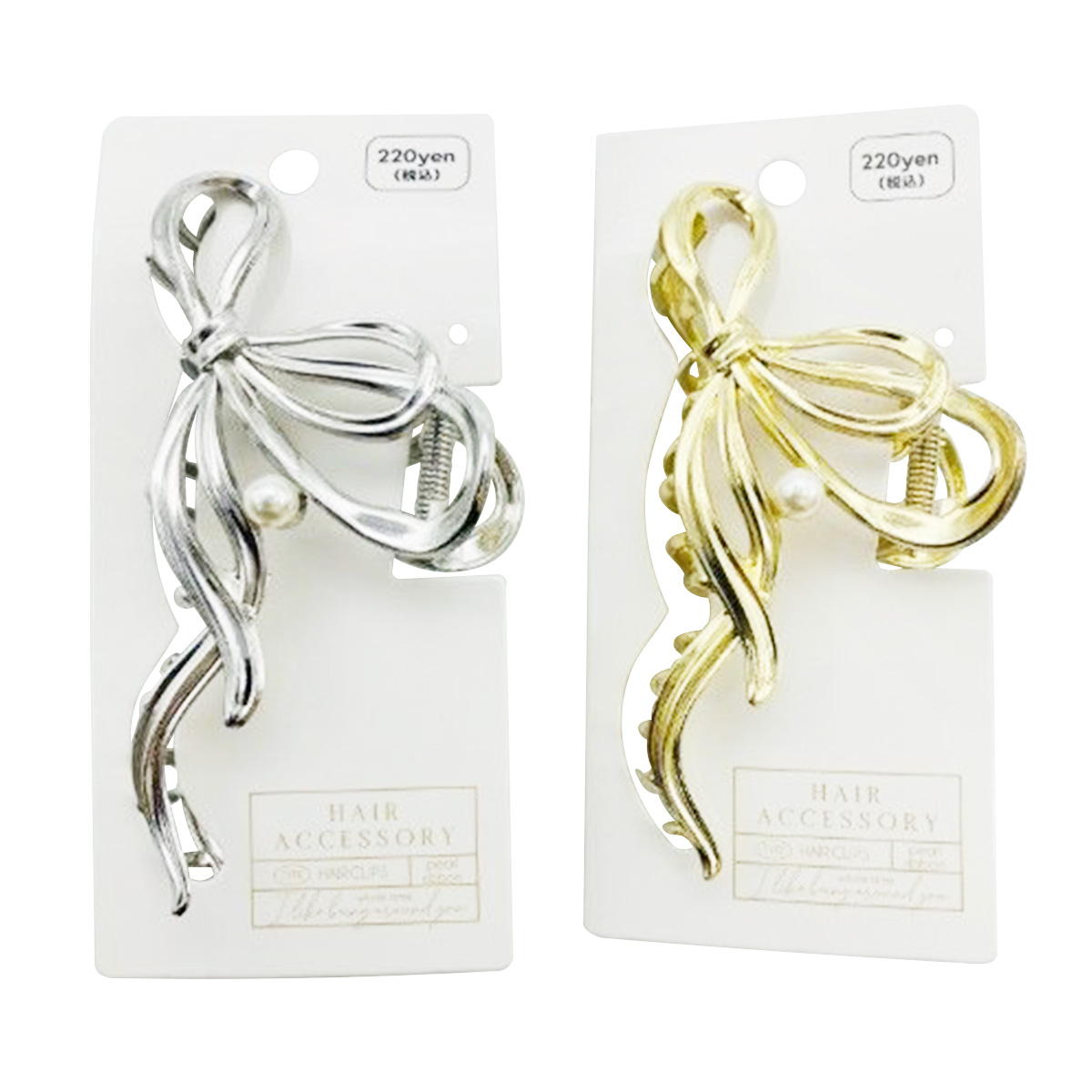 【まとめ買い】パールリボンバンスクリップ 9001/374128