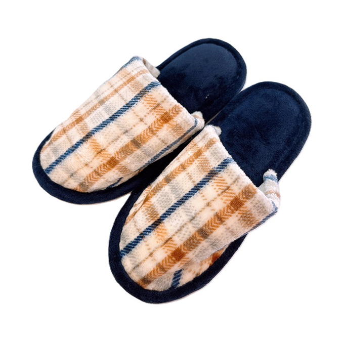 【まとめ買い】ライトルームスリッパ チェックBL 0834/375098