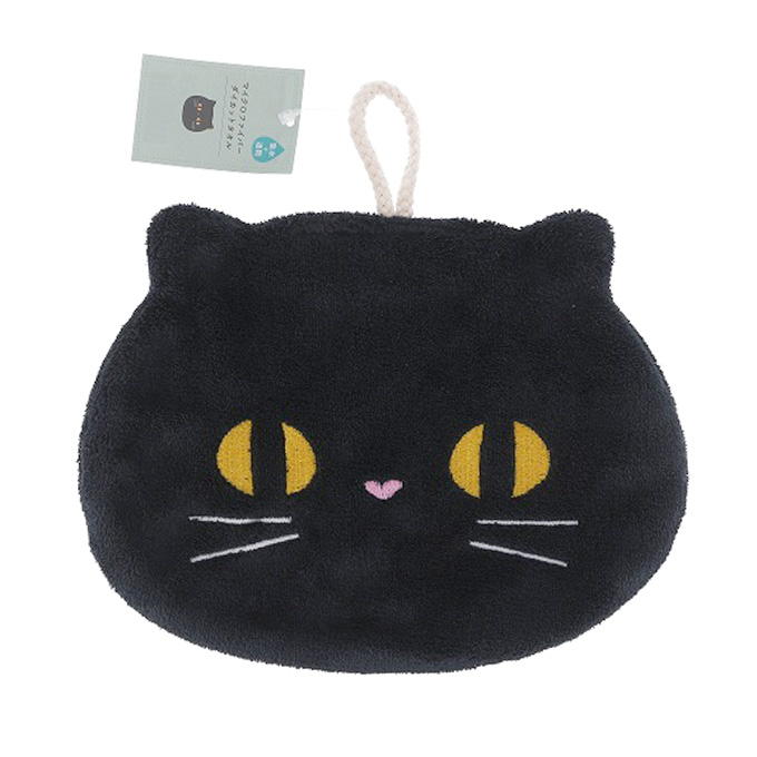 【まとめ買い】ダイカットタオル ネコ BK 1605/375132