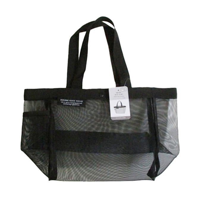 【まとめ買い】メッシュサブバッグ舟形サイドポケットBK 0834/375149