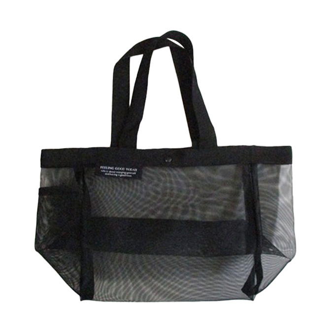 【まとめ買い】メッシュサブバッグ舟形サイドポケットBK 0834/375149