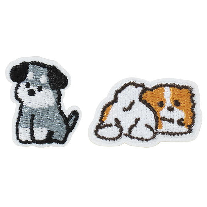 【まとめ買い】刺繍ピンバッジ シュナウザー・キャバリア柄 0490/375175