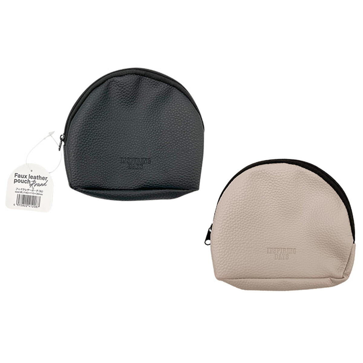 【まとめ買い】フェイクレザーポーチ（丸） 0344/377466