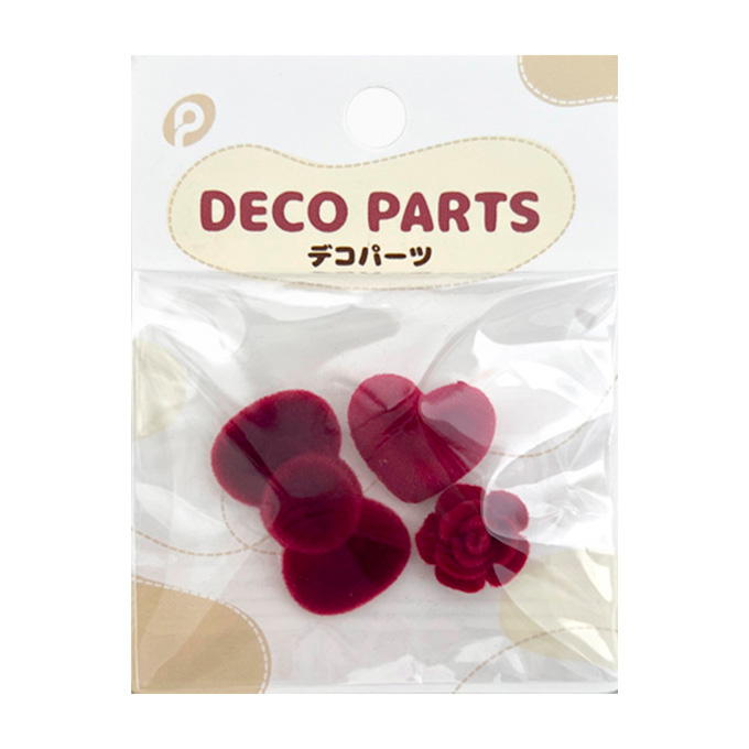 【まとめ買い】ベルベット調デコパーツ4 0894/380534