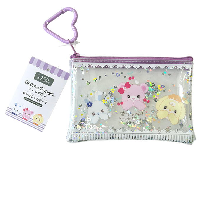 【まとめ買い】クレムポポン シャカシャカクリアポーチハート 1523/383035