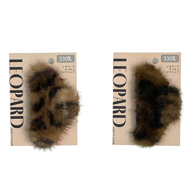 【まとめ買い】レオパード モコモコヘアクリップ 1523/580219