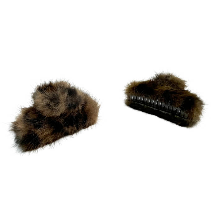 【まとめ買い】レオパード モコモコヘアクリップ 1523/580219