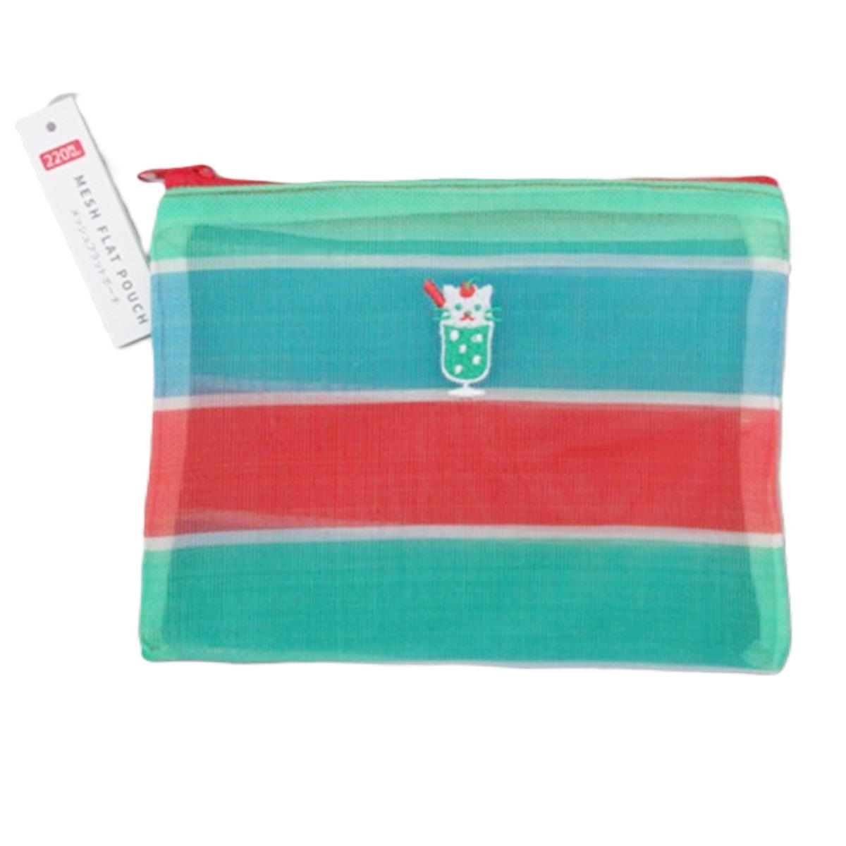 【まとめ買い】メッシュフラットポーチねこソーダ 0834/598919