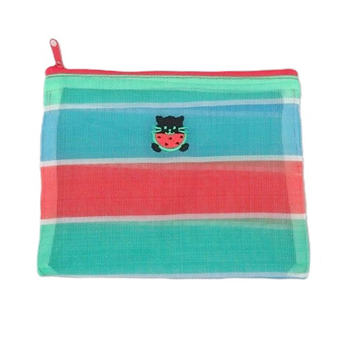 【まとめ買い】メッシュフラットポーチねこスイカ 0834/598920