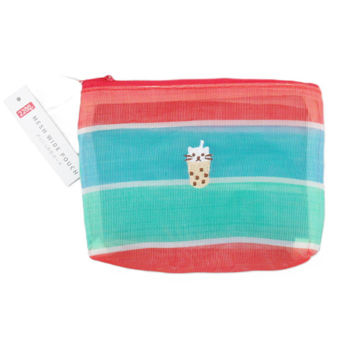 【まとめ買い】メッシュ舟形ポーチねこタピ柄 0834/598921